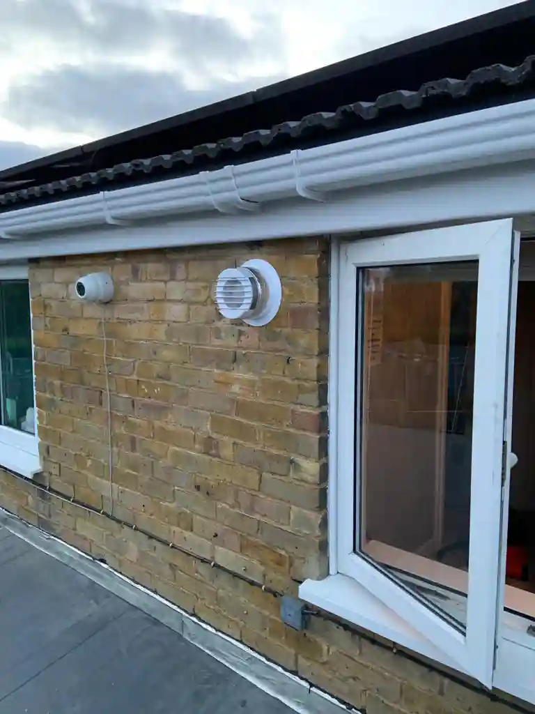 Exterior wall grille of Prana MVHR unit, Stevenage